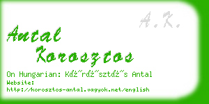 antal korosztos business card